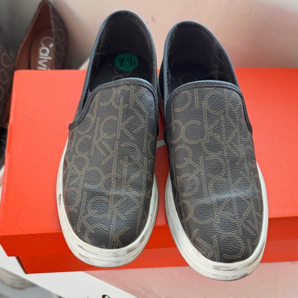 Calvin Klein Men's Black Slip-On Loafers